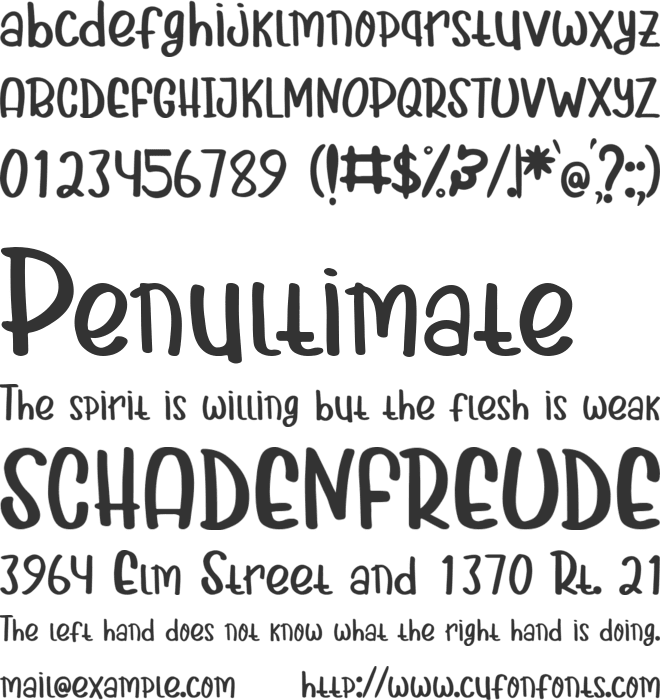 Mix Berries font preview