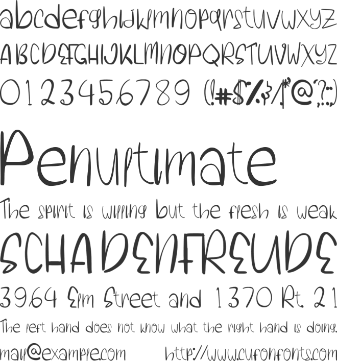 Panna cotta font preview