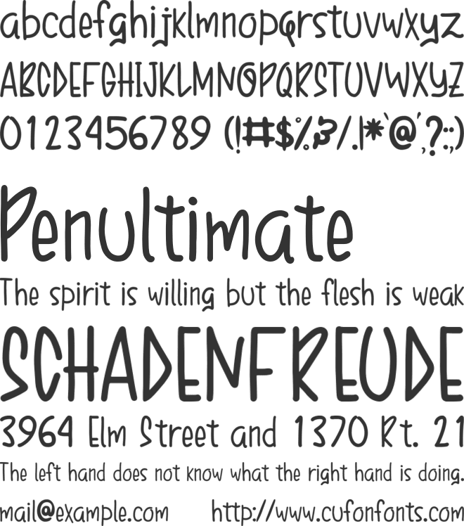 Snow In The Dark font preview