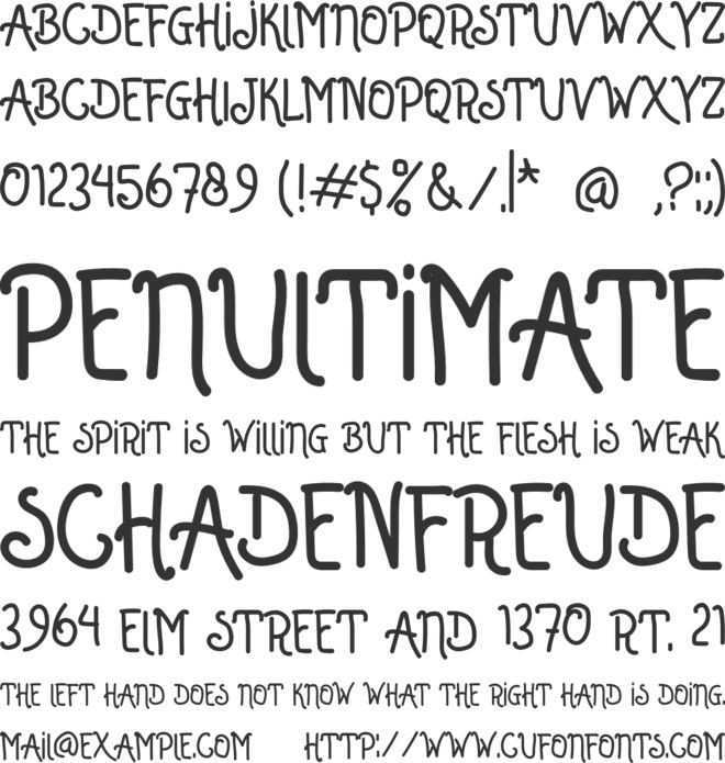 Winter Rain font preview