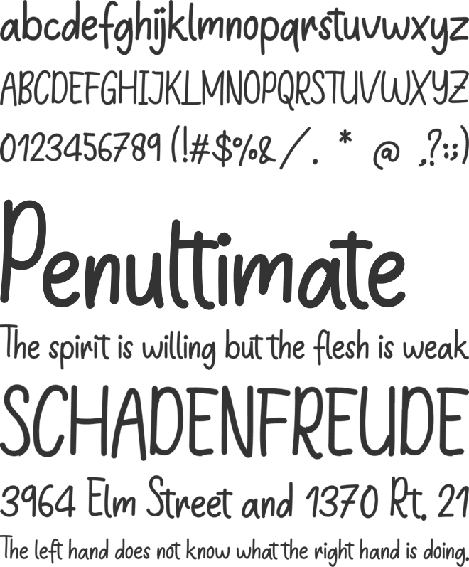 Chocolate font preview