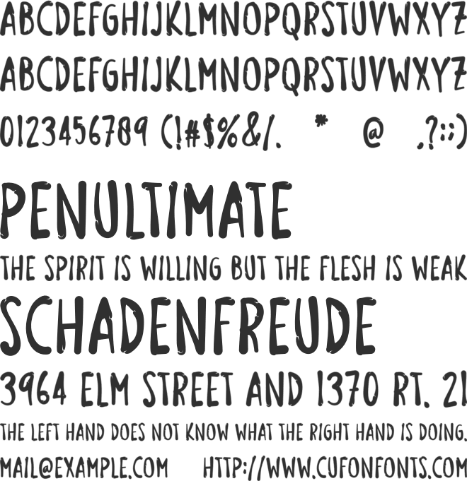 January Holiday font preview