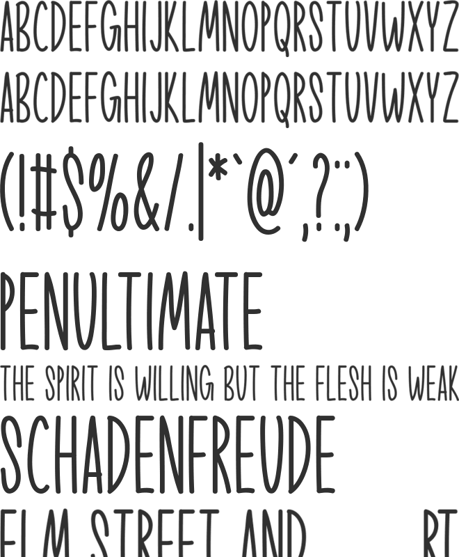 Cute Animals font preview