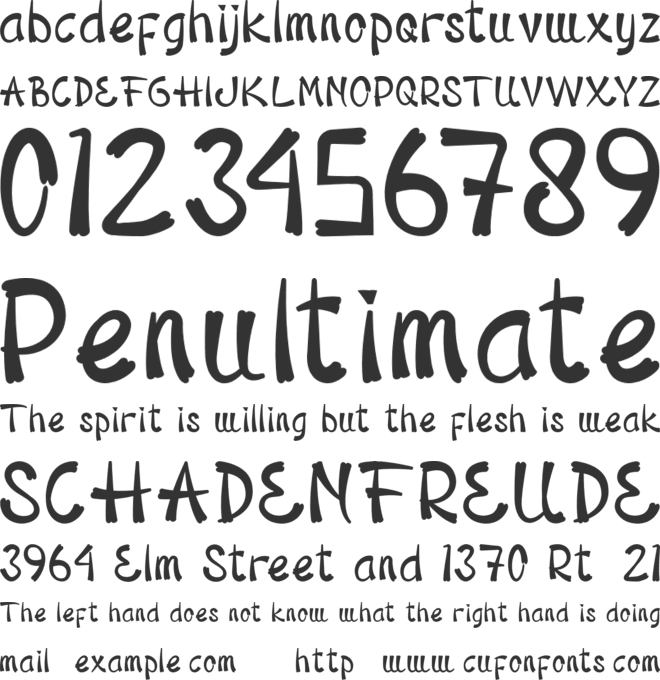 Sophomore font preview