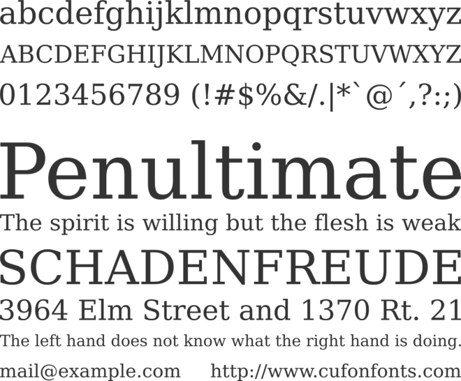 Bitstream Vera Serif font preview