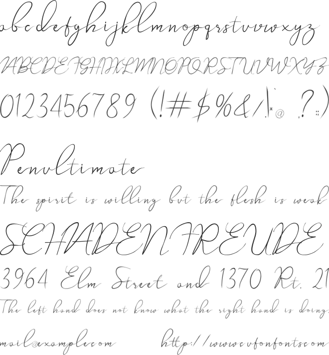 Wollaston font preview