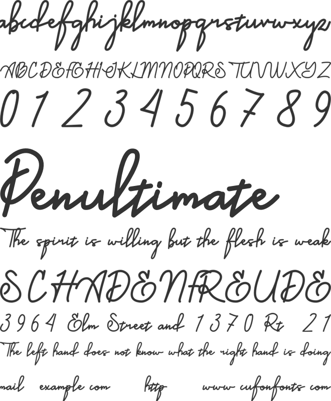 Caligendings font preview