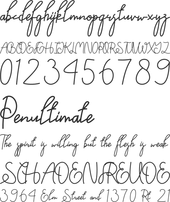 Frangstton font preview