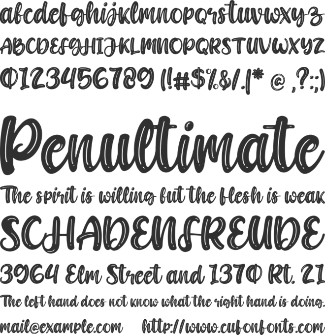 Candywell font preview