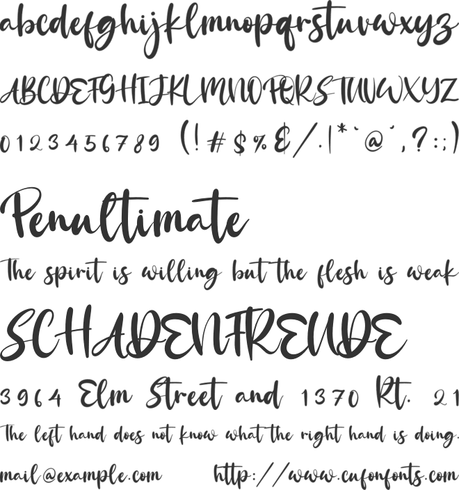 Rosaffina font preview