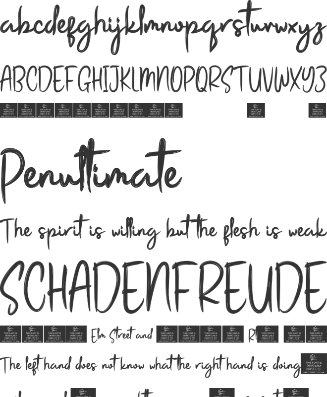 Srangat font preview