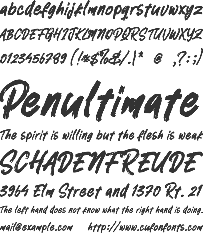 Silent Woods font preview