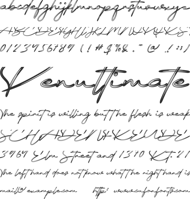 Signature December font preview