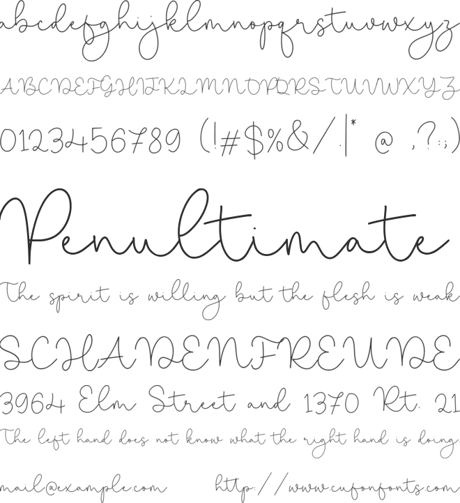 Miracle Sunrise font preview