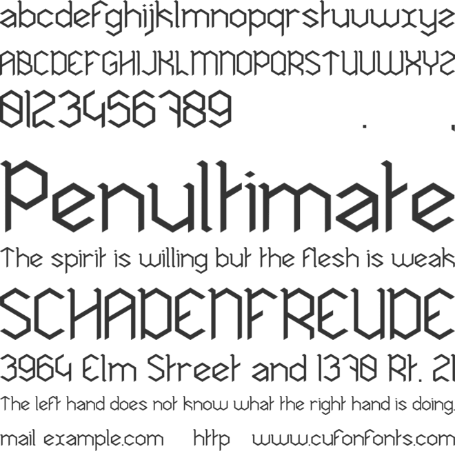 Hexa font preview