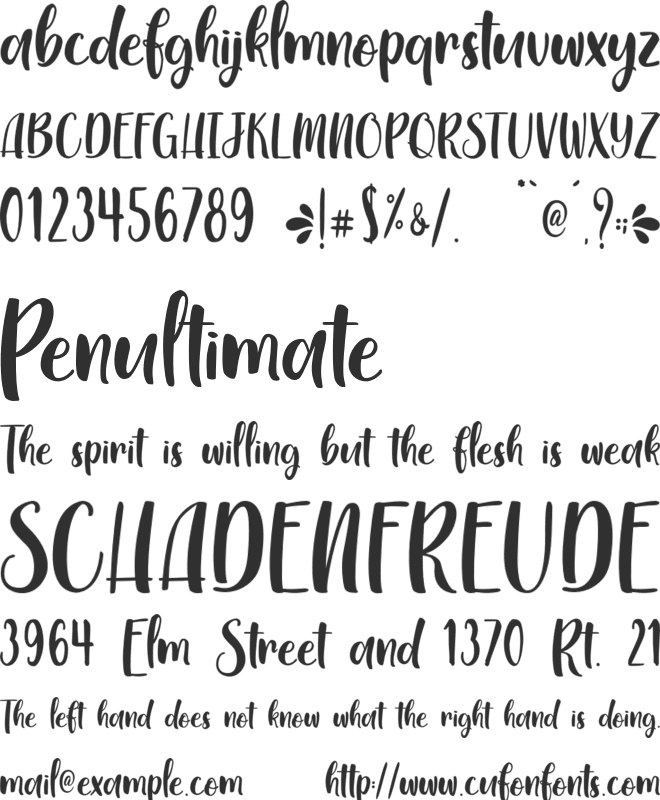 Myrlissa - Personal Use font preview