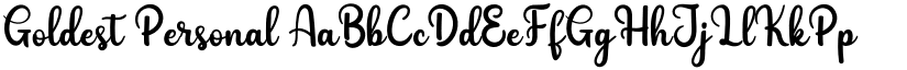 Goldest Personal font