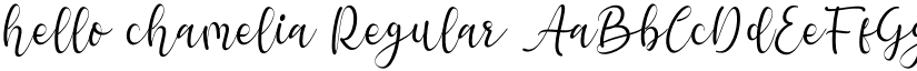 hello chamelia Regular font