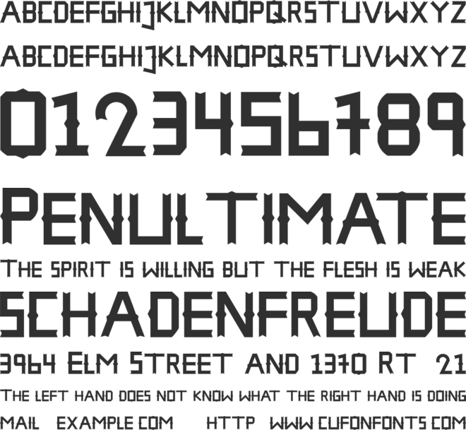 THE HAMPHA font preview