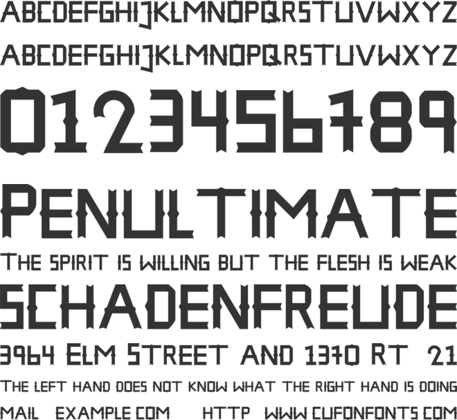 THE HAMPHA font preview