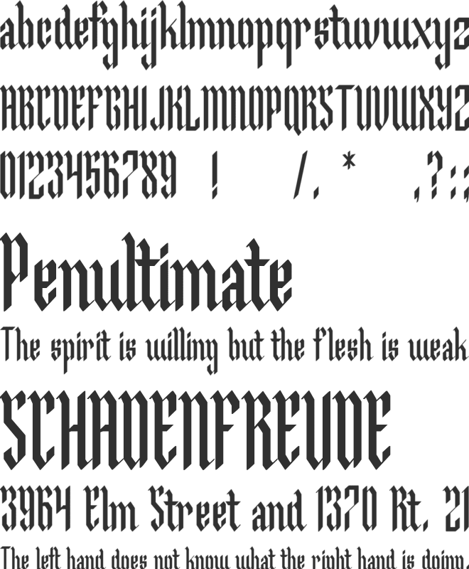 Malegroth font preview