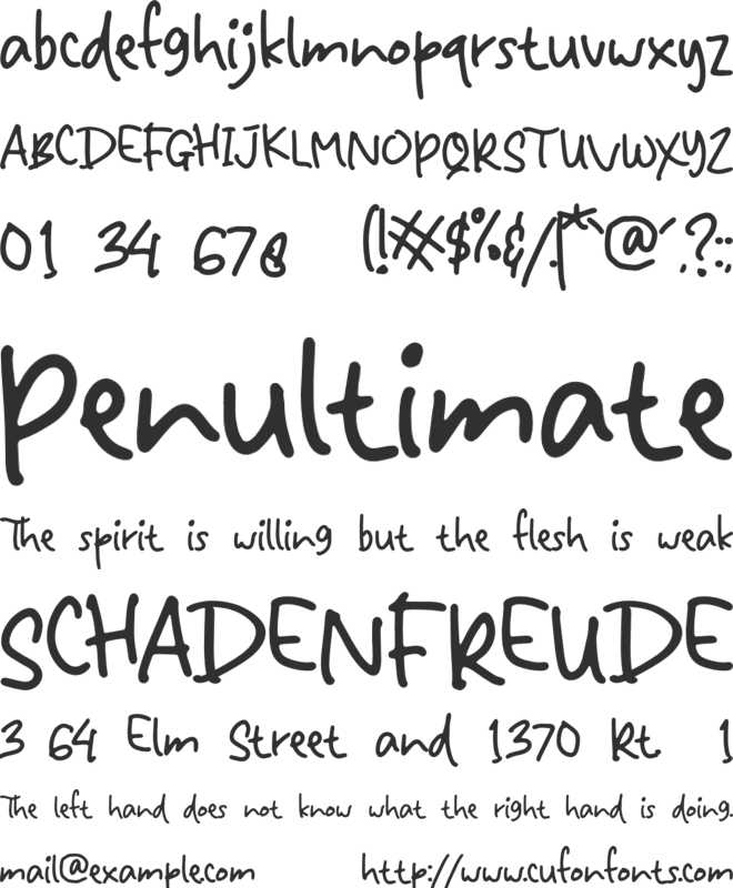 Secondhand font preview