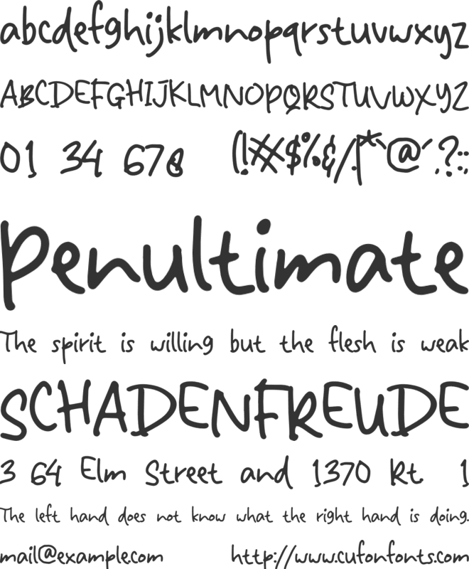 Secondhand font preview