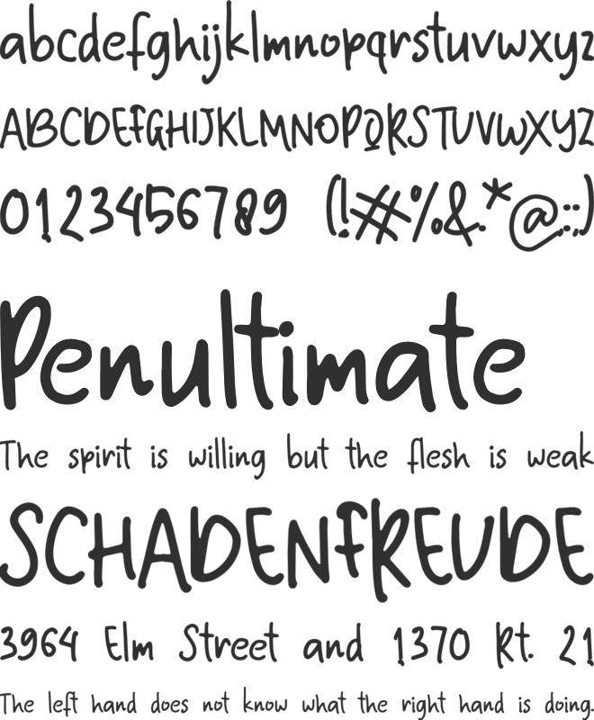 Nineteen Second font preview
