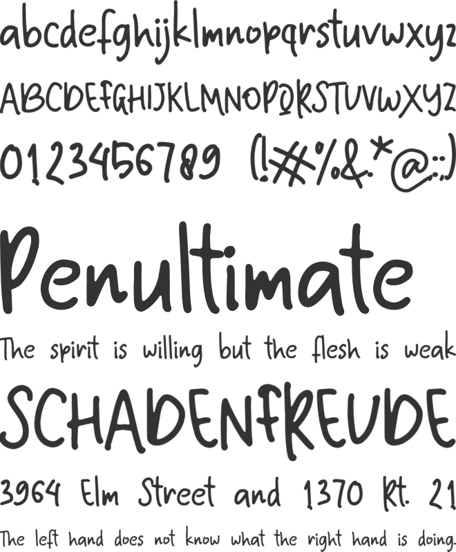 Nineteen Second font preview