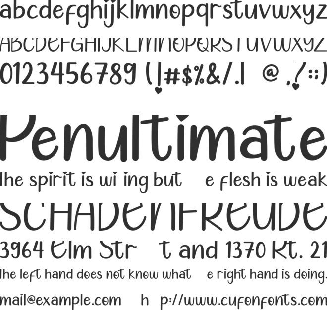 Valentine Cute font preview