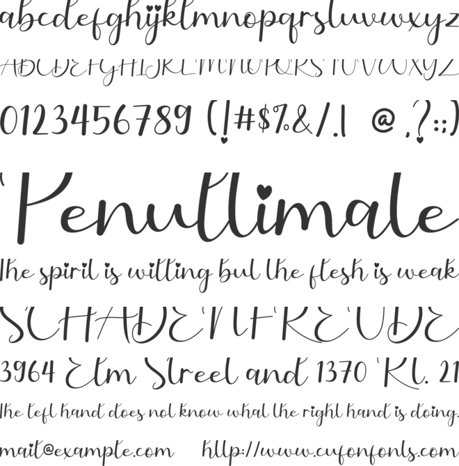 Valenttiena font preview