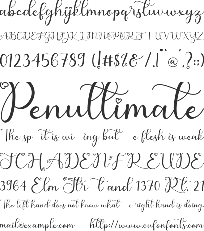 Cute Butterfly font preview