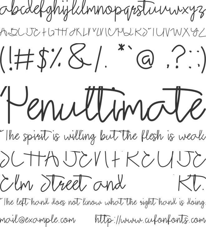 Jullyet font preview