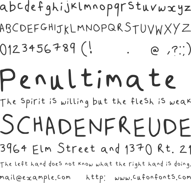 The Sad Train font preview