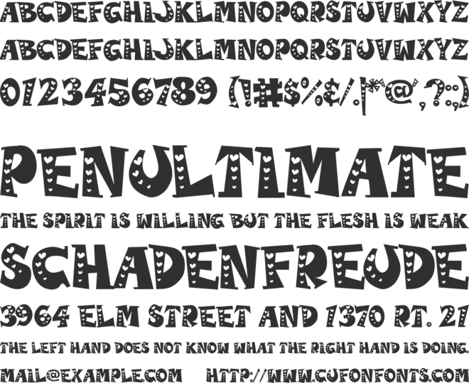 Kiddie Love font preview