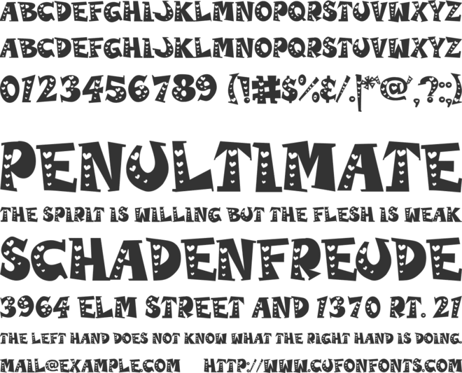 Kiddie Love font preview