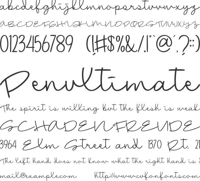 Billmore font preview