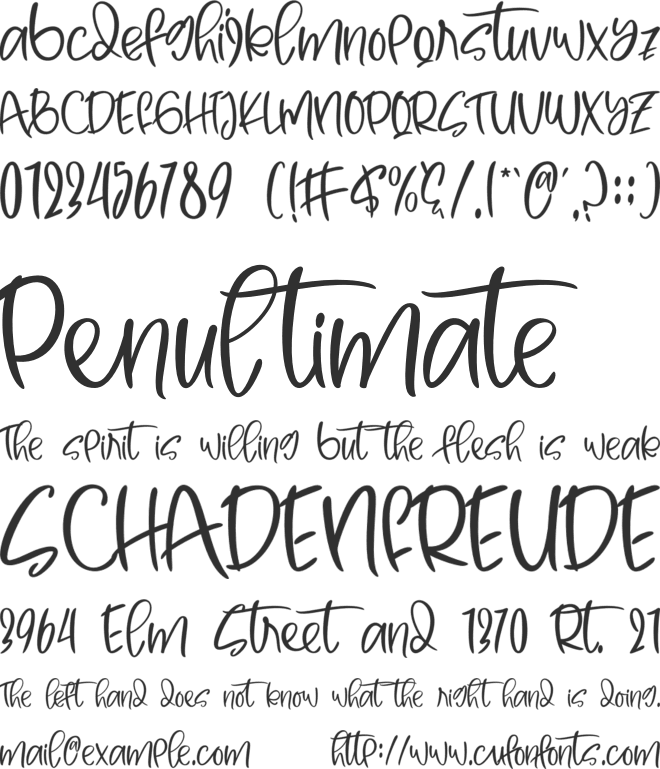 Yellow Butterfly font preview