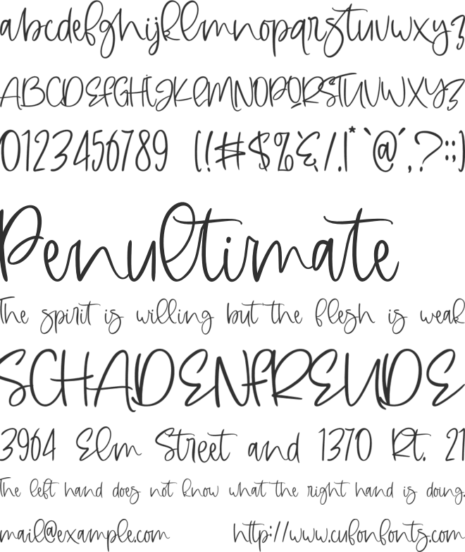 Pretty Poisons font preview