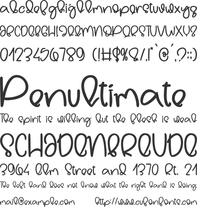Hello Samantha font preview