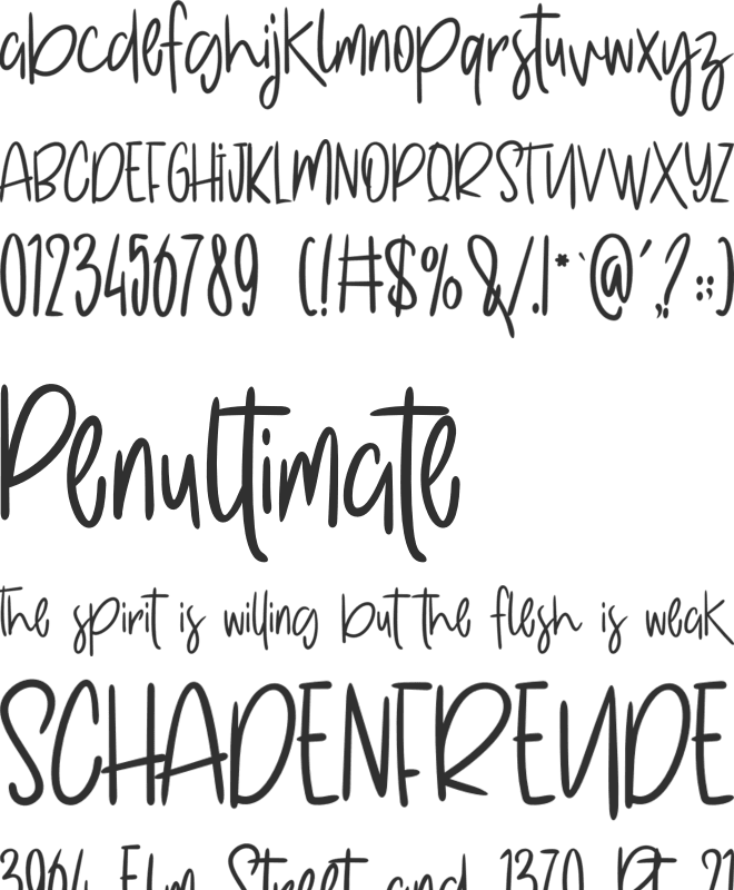 Little Birdy font preview