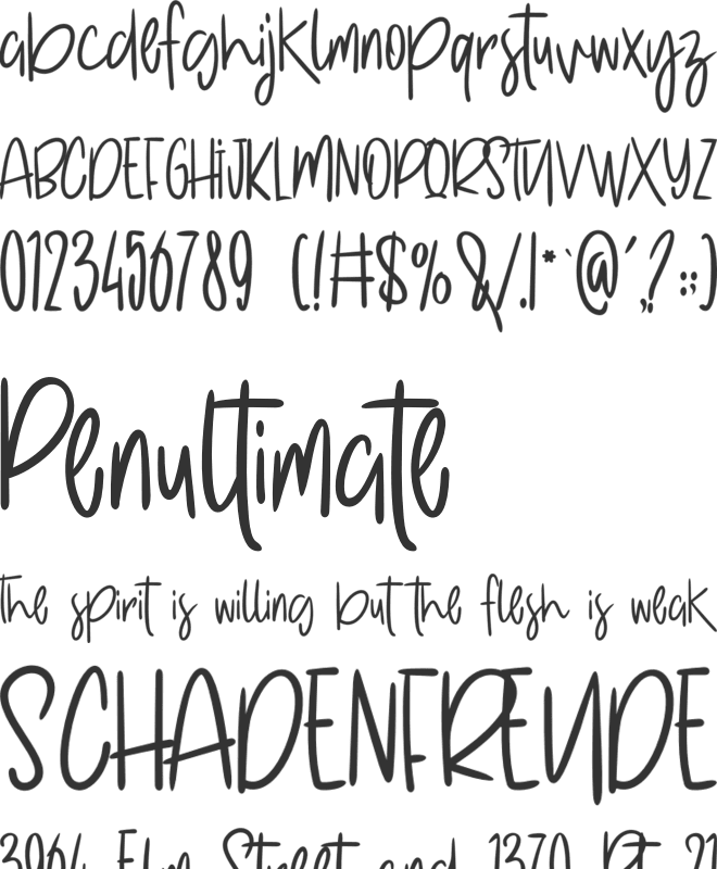 Little Birdy font preview