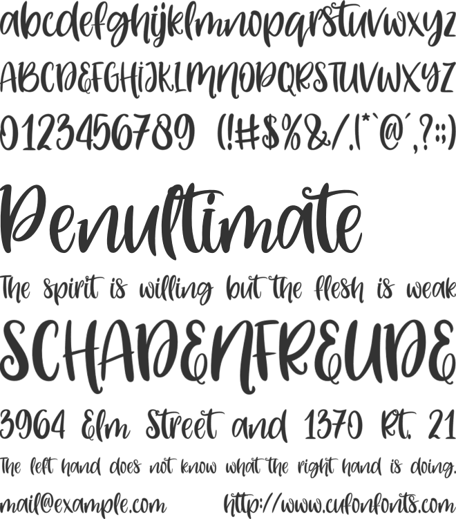 Lemon Grass font preview