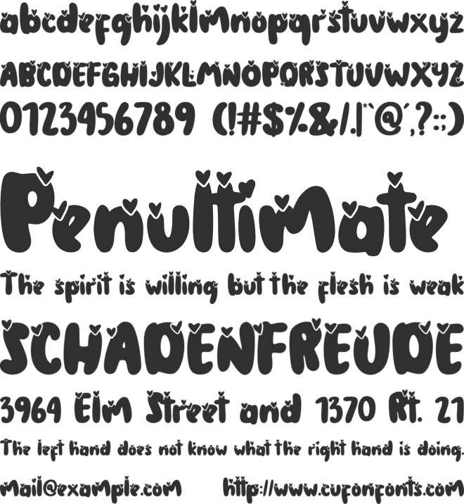 The Coconut love font preview