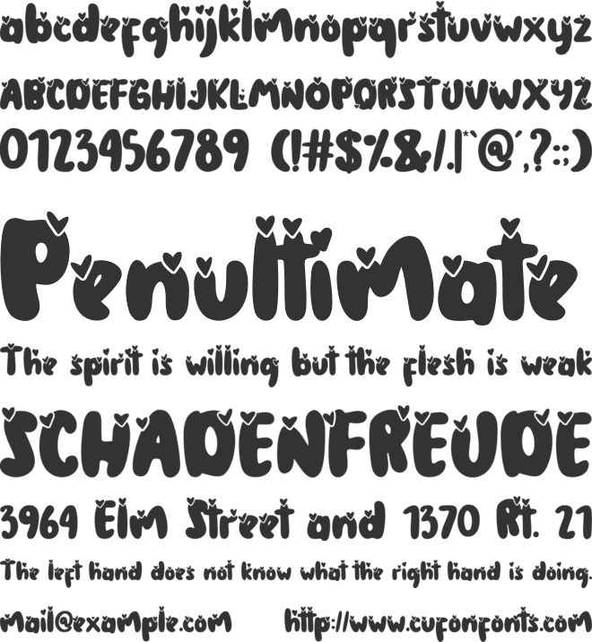 The Coconut love font preview