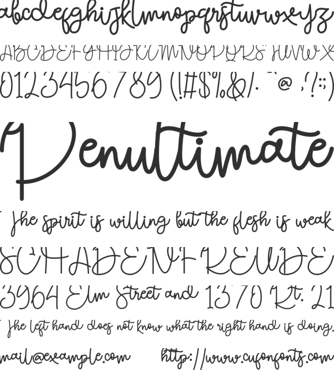 Cangeline font preview