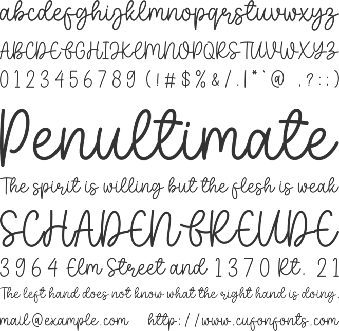 Baleno Handi font preview