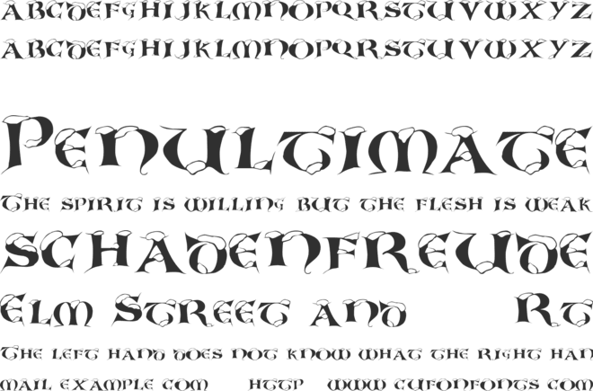 White Christmas font preview