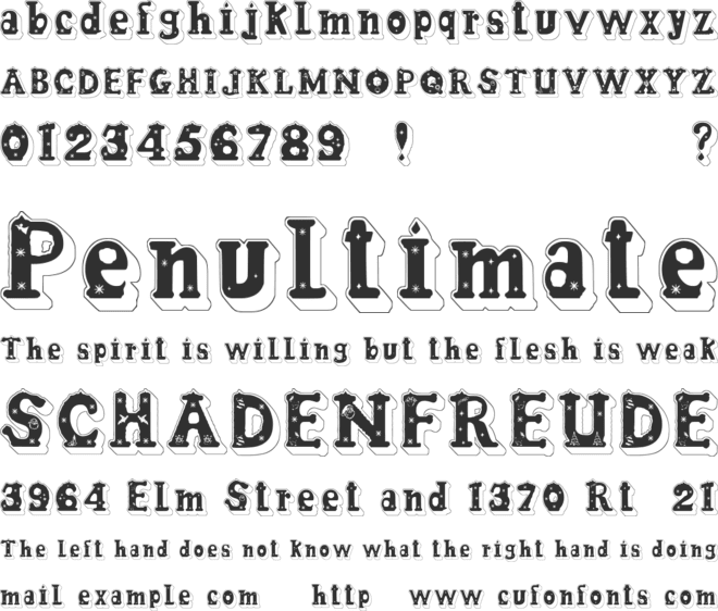 Candle3d font preview