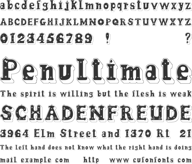 Candle3d font preview